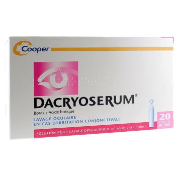 Dacryoserum solution pour lavage ophtalmique en récipient unidose - boîte de 20 récipients