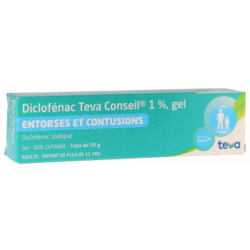 Diclofénac 1% gel Teva conseil - tube de 50g