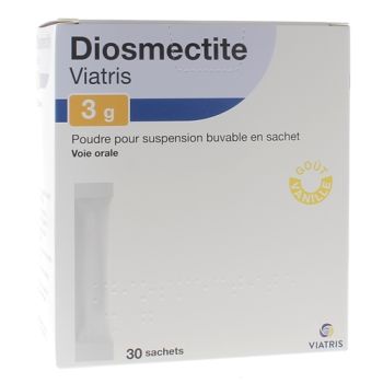 Diosmectite 3g Mylan sachets poudre pour suspension buvable en sachet - boite de 30 sachets