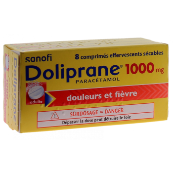 Doliprane 1000mg effervescent - boîte de 8 comprimés effervescents