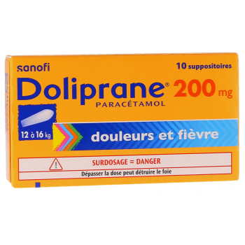 Doliprane 200mg suppositoire sécable - boîte de 10 suppositoires