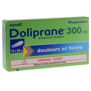 Doliprane 300mg suppositoire sécable - boîte de 10 suppositoires