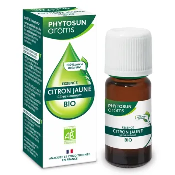 Essence de citron jaune Bio Phytosun arôms - flacon de 10 ml