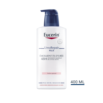 UreaRepair PLUS Émollient 5% d'urée parfum apaisant Eucerin - flacon de 400 ml