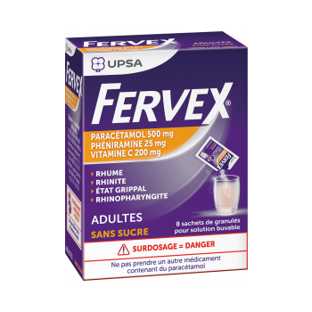 Fervex adulte sans sucre granulés en sachet - boîte de 8 sachets