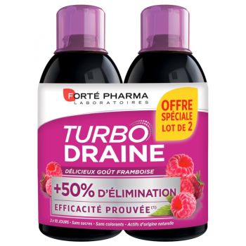 Turbodraine goût framboise Forté Pharma - lot de 2 flacons de 500 ml