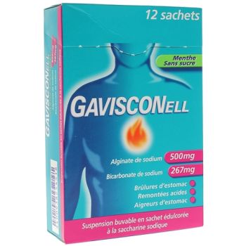 Gavisconell menthe sans sucre - 12 sachet-doses