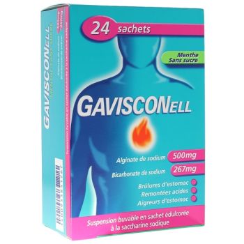 Gavisconell menthe sans sucre - 24 sachet-doses