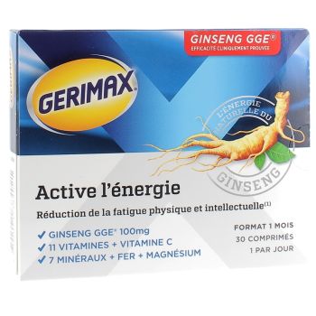 Gerimax active l'énergie - boite de 30 comprimés