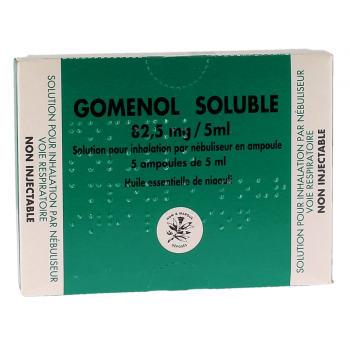 Gomenol soluble 82,5mg/5ml solution pour aérosol en ampoule - boîte de 5 ampoules