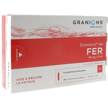 Granions de fer - boite de 30 ampoules buvables