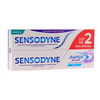 Dentifrice Rapide action Sensodyne - lot de 2x75 ml