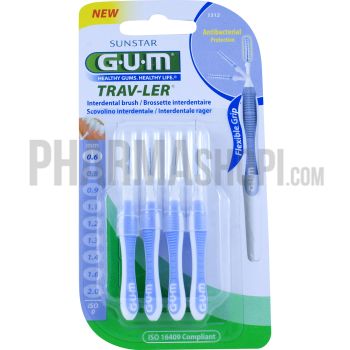 Brossette interdentaire antibactérienne Trav-ler 0.6 mm Gum - 4 brossettes