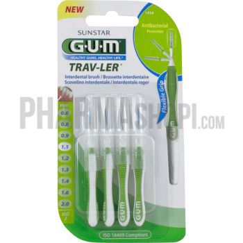 Brossette interdentaire antibactérienne Trav-ler 1.1 mm Gum - 4 brossettes