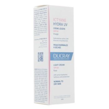 Ictyane hydra UV crème légère visage peaux normales à sèches SPF 30 Ducray - tube de 40 ml