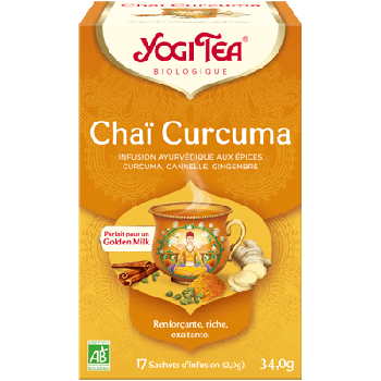 Infusion Chaï Curcuma bio Yogi Tea - boîte de 17 sachets