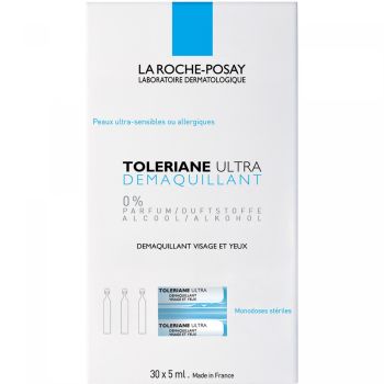 Tolériane Ultra démaquillant visage et yeux La Roche-Posay - 30 monodoses de 5 ml