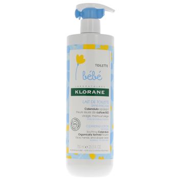 Lait de toilette sans rinçage Klorane Bébé - Flacon de 750 ml