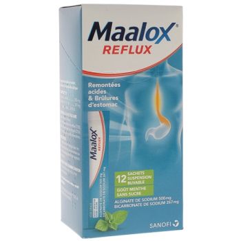 Maalox reflux suspension buvable en sachet - boite de 12 sachets