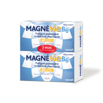 Magnévie B6 100mg/10mg - Lot de 2x60 comprimés pelliculés