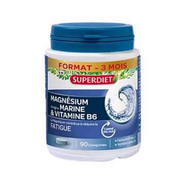 Magnésium d'Origine Marine + Vitamine B6 Super Diet - boite de 90 comprimés