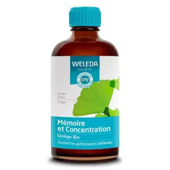 Mémoire et Concentration Extrait de plantes bio Ginkgo Weleda - flacon de 100 ml