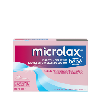 Microlax bébé solution rectale - boite de 4 récipients unidoses de 3 ml