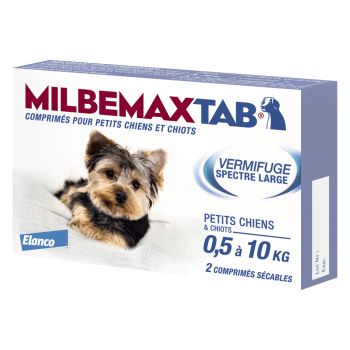 Milbemaxtab comprimé pour petits chiens et chiots - boite de 2 comprimés