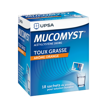 Mucomyst 200mg poudre pour solution buvable en sachet - boîte de 18 sachets