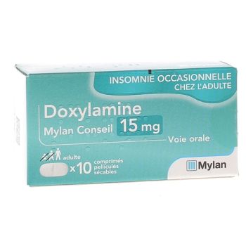 Doxylamine 15 mg Mylan comprimé pelliculé sécable - boite de 10 comprimés