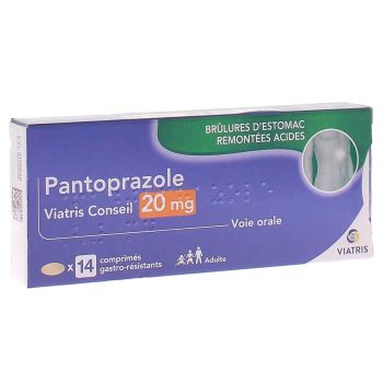 Pantoprazole 20 mg Mylan conseil - boite de 14 comprimés