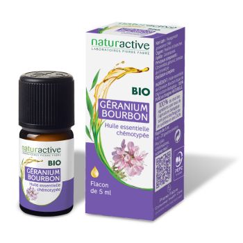 Huile essentielle de Geranium bourbon BIO Naturactive - flacon de 5 ml