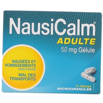 Nausicalm Dès 15 ans; Adultes 50mg gélule - boîte de 14 gélules