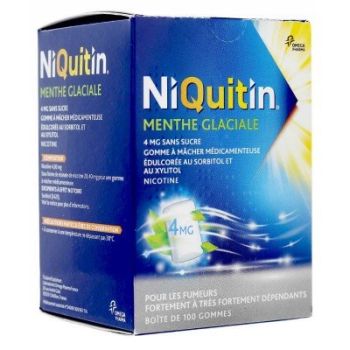 Niquitin 4 mg menthe glaciale - boite de 100 gommes