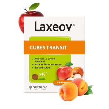 Laxeov cubes transit express pomme abricot Nutreov - boite de 20 cubes