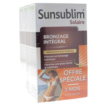 Sunsublim bronzage intégral Nutreov - lot de 3 boites de 30 capsules