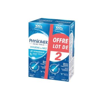 Physiomer hygiène du nez jet dynamique - lot de 2 sprays de 135 ml