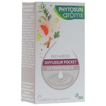 Recharges diffuseurs pocket ultrasonique Phytosun aroms - 10 mini tiges capillarité