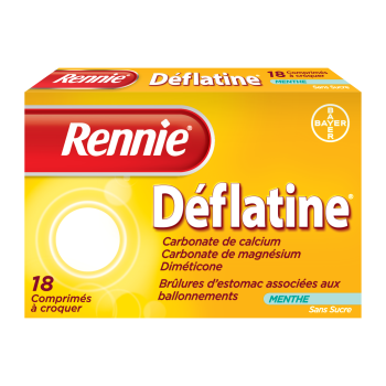 Rennie Deflatine sans sucre comprimé à croquer édulcoré au sorbitol - boîte de 18 comprimés