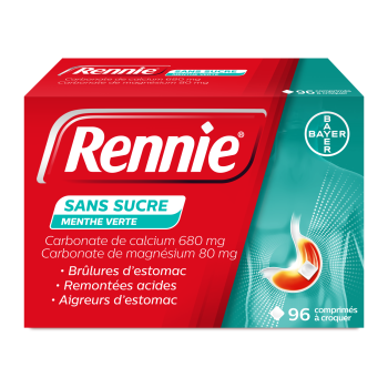 Rennie menthe verte sans sucre comprimé - boite de 96 comprimés