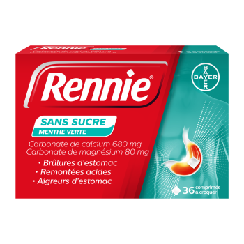 Rennie sans sucre comprimé à croquer - boîte de 36 comprimés