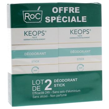 Déodorant stick Keops Roc - lot de 2 sticks de 40 ml