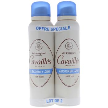 Déodorant absorb+ 48h Rogé Cavaillès - lot de 2 sprays de 150 ml