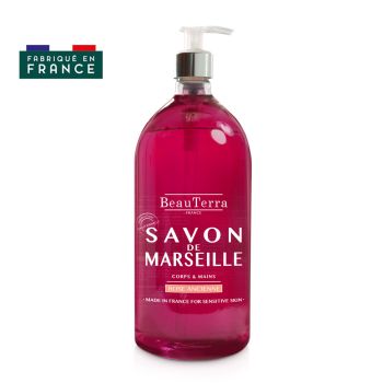 Savon de marseille rose Beauterra - flacon de 1 L