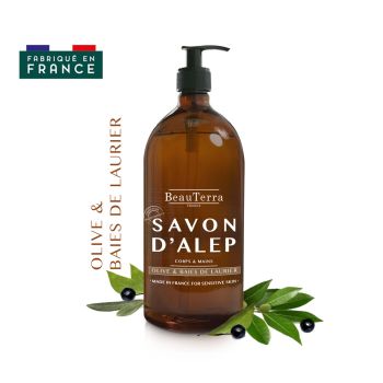 Savon liquide d'Alep Beauterra - flacon de 1 L