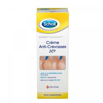 Crème anti-crevasses K+ 25% d'urée Scholl - tube de 60 ml