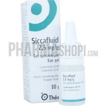 Siccafluid 2,5mg/g gel ophtalmique - flacon de 10g