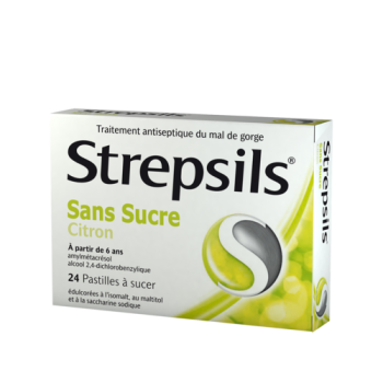 Strepsils citron - boite de 24 pastilles