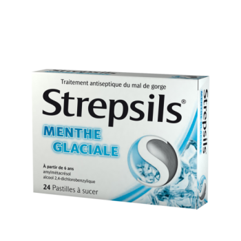 Strepsils menthe glaciale pastille à sucer - boite de 24 pastilles