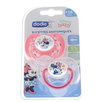 Sucette silicone +18m Minnie Dodie - 2 sucettes